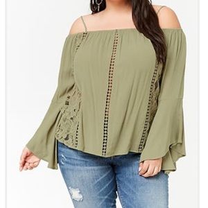 Crinkled Open-Shoulder Top